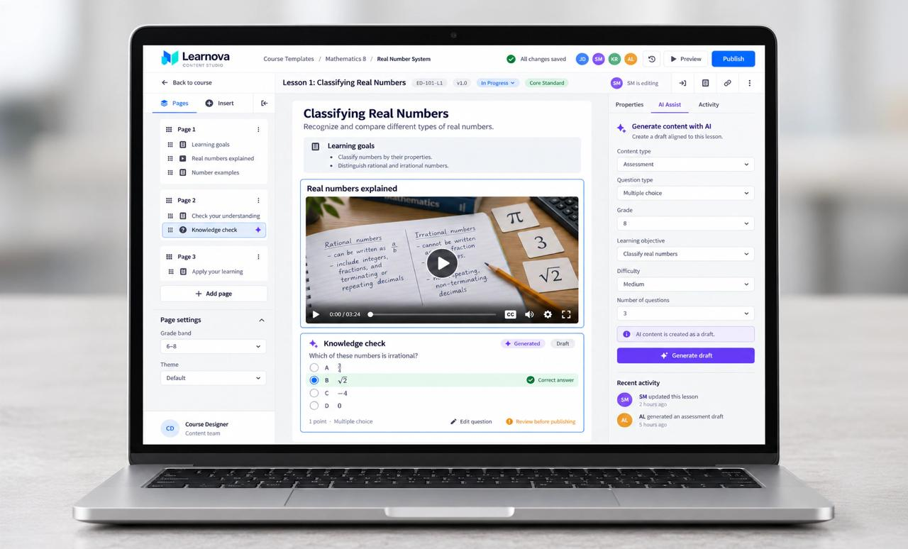 Learning Content Management System product preview